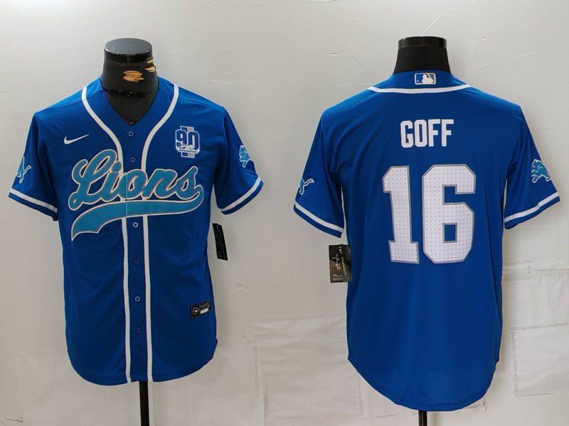 Men Detroit Lions #16 Goff Blue Second generation joint name 2024 Nike Limited NFL Jersey style 8153->detroit lions->NFL Jersey